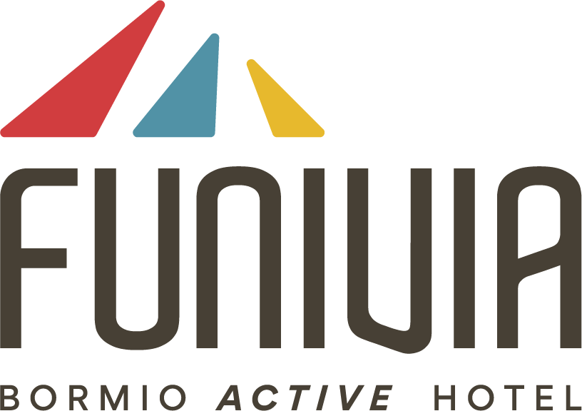 Logo dell'Hotel Funivia Bormio Active con elementi grafici colorati.